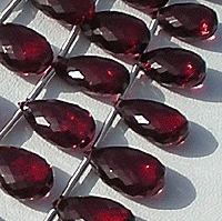 Rhodolite Garnet  Flat Pear Briolette
