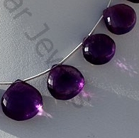 Amethyst Gemstone Heart Briolette