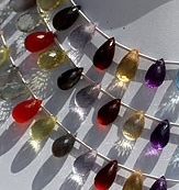 Semi Precious Multi Tear Drops Briolette