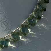 Green Amethyst Gemstone Faceted Chubby Heart 