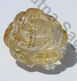 Golden Rutilated Quartz Half Drilled Gemstones