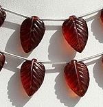 Spessartite Gemstone  Carved Leaf