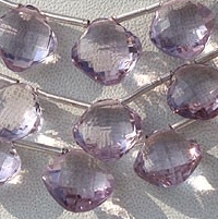 Pink Amethyst  Puffed Diamond Cut