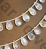 Rainbow Moonstone Flat Pear Plain