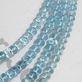 Blue Topaz Gemstone  Faceted Rondelle