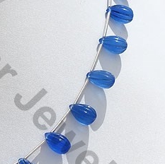 Navy Blue Chalcedony Fancy beads
