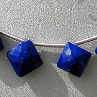 Lapis Gemstone Puffed Diamond Cut