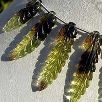 Bi-color Quartz  Carved Leaf