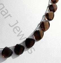 Smoky Quartz Gemstone Twisted Heart Briolette