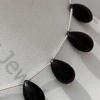 Smoky Quartz Gemstone  Flat Pear Plain