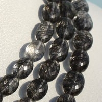 Black Rutilated Quartz  Oval Faceted