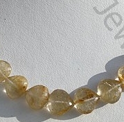 Golden Rutilated Quartz Heart Briolette