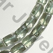 Green Amethyst Gemstone Faceted Rectangles