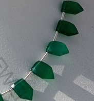 Green Onyx Gemstone Pentagon Beads