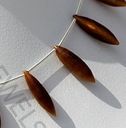 Tiger eye gemstone dew drop shape