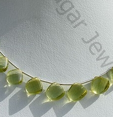 Lemon Quartz Twisted Heart Briolette