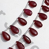 Ruby Gemstone Flat Pear Briolette