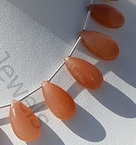 Orange Moonstone Flat Pear Plain