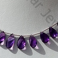 Amethyst Gemstone Twisted Flat Pear