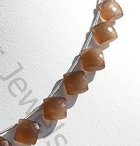 Coffee Moonstone Puffed Diamond Cut