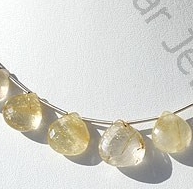 wholesale Golden Rutilated Quartz Heart Briolette