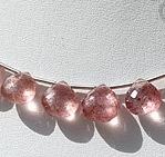 Strawberry Quartz Heart Briolette