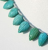 Sleeping Beauty Turquoise Carved leaf