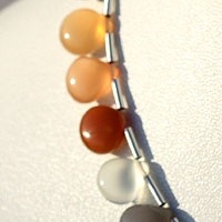 Peach Moonstone  Heart Plain