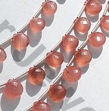 Rhodochrosite Gemstone  Heart Briolette
