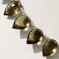 Olive Quartz  Conch Briolette