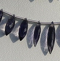 Iolite Gemstone Beads  Dew Drops