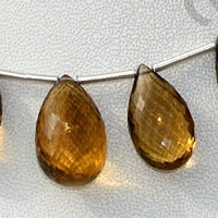 Beer Quartz  Flat Pear Briolette