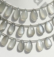 Grey Moonstone  Flat Pear Briolette