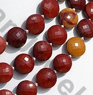 Mookaite Jasper Faceted Coin