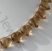 Champagne Citrine Faceted Chubby Heart