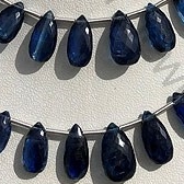 Kyanite Gemstone Flat Pear Briolette