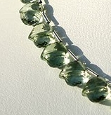 Green Amethyst Gemstone Faceted Chubby Heart 