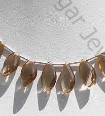 Champagne Citrine  Twisted Flat Pear