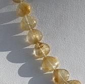 Golden Rutilated Quartz Heart Briolette