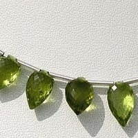 Peridot Gemstone Beads  Conch Briolette