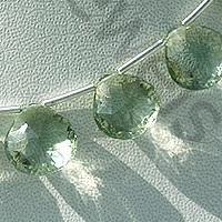 Green Amethyst Gemstone Concave Cut Heart