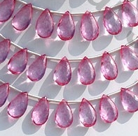 Pink Topaz Gemstone  Flat Pear Briolette