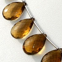 Beer Quartz  Flat Pear Briolette