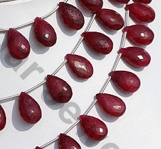 Dyed Ruby Flat Pear Briolette
