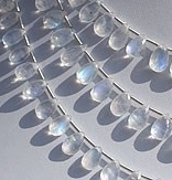 Rainbow Moonstone Flat Pear Briolette