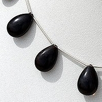 Smoky Quartz Gemstone  Flat Pear Plain
