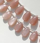 Pink Moonstone Flat Pear Briolette
