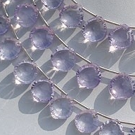 Lavender Quartz Concave Cut Heart