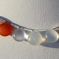 Peach Moonstone  Heart Plain