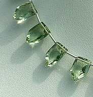 Green Amethyst Gemstone Pentagon Beads